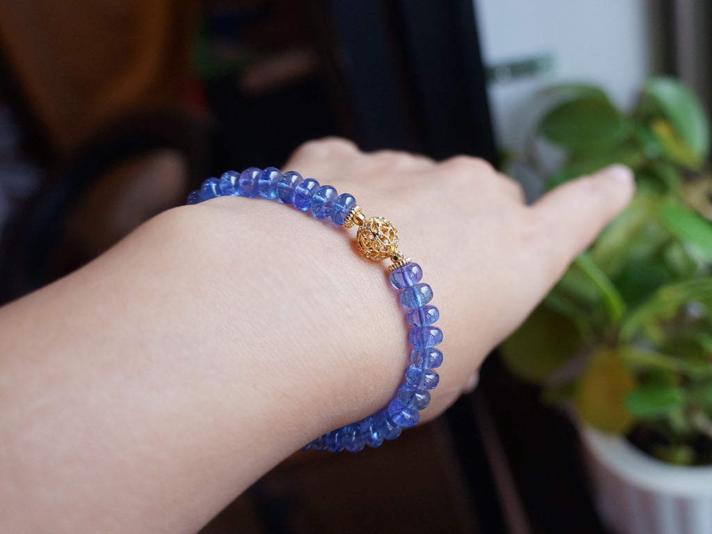 TANZANITE|珠寶級丹泉石塔珠手鍊