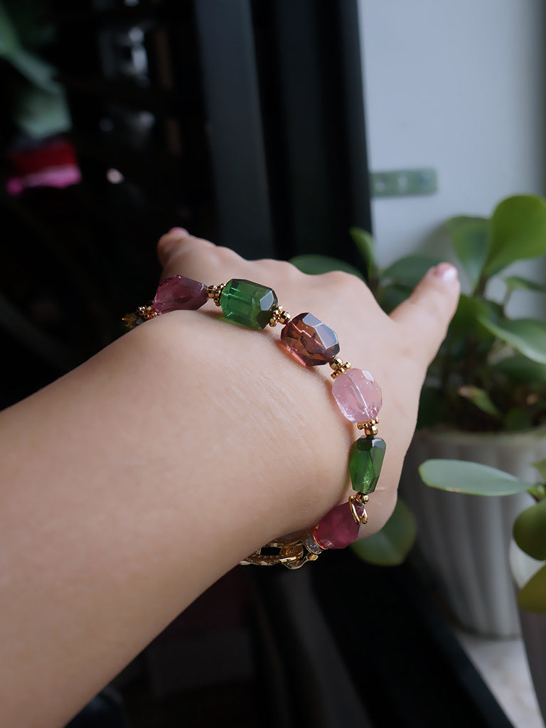 色澤濃郁|高品質糖果碧璽手環 K061605a