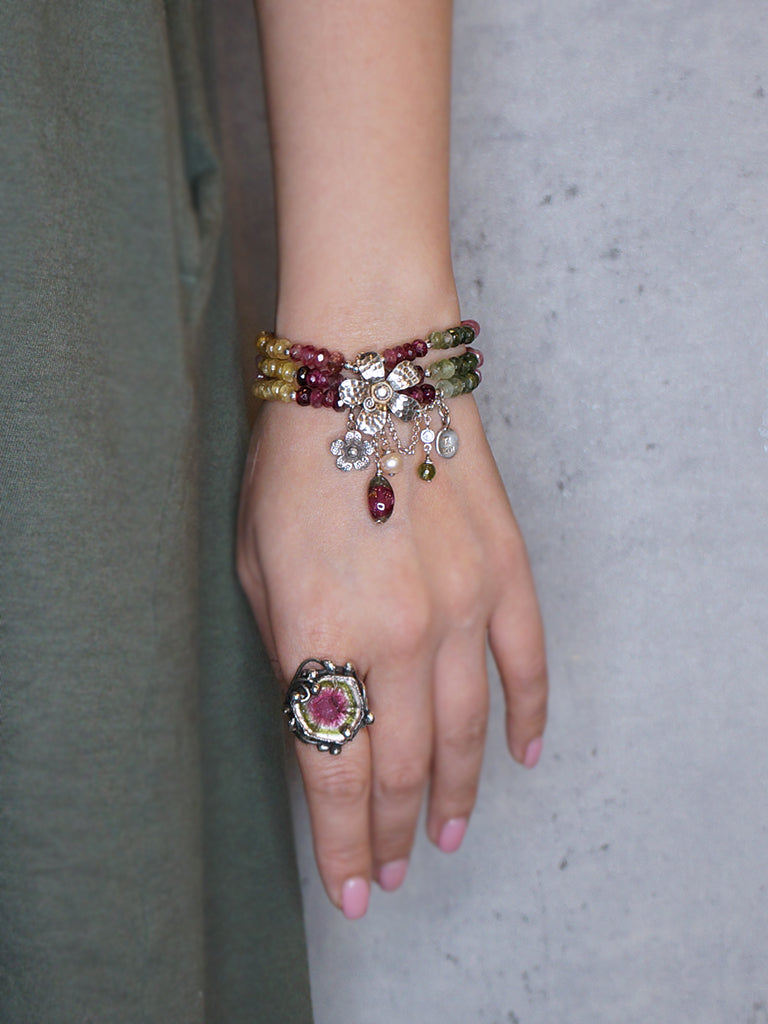 WATERMELON TOURMALINE|西瓜碧璽 手工自然有機形純銀戒指