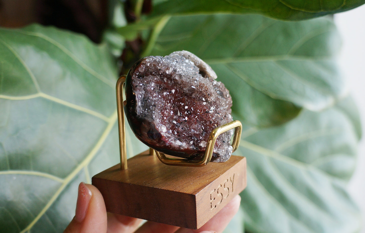 On Sale|宇宙紫紅漸變色彩晶 愛心 T091301