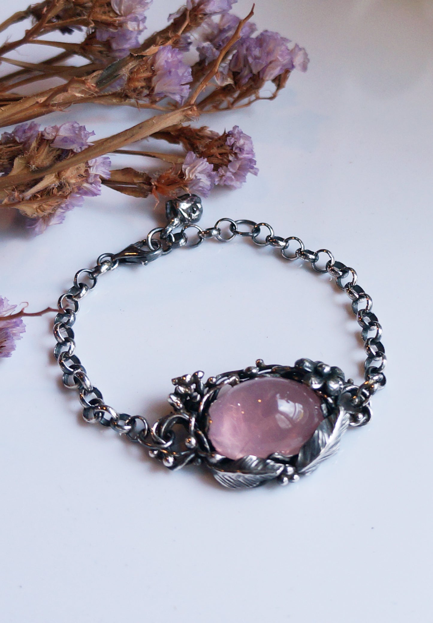 Rose Quartz|星光粉晶 手工花園系手鏈