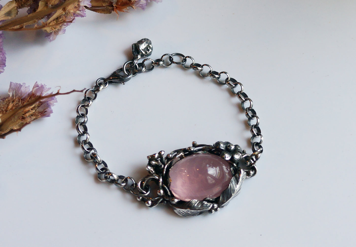Rose Quartz|星光粉晶 手工花園系手鏈