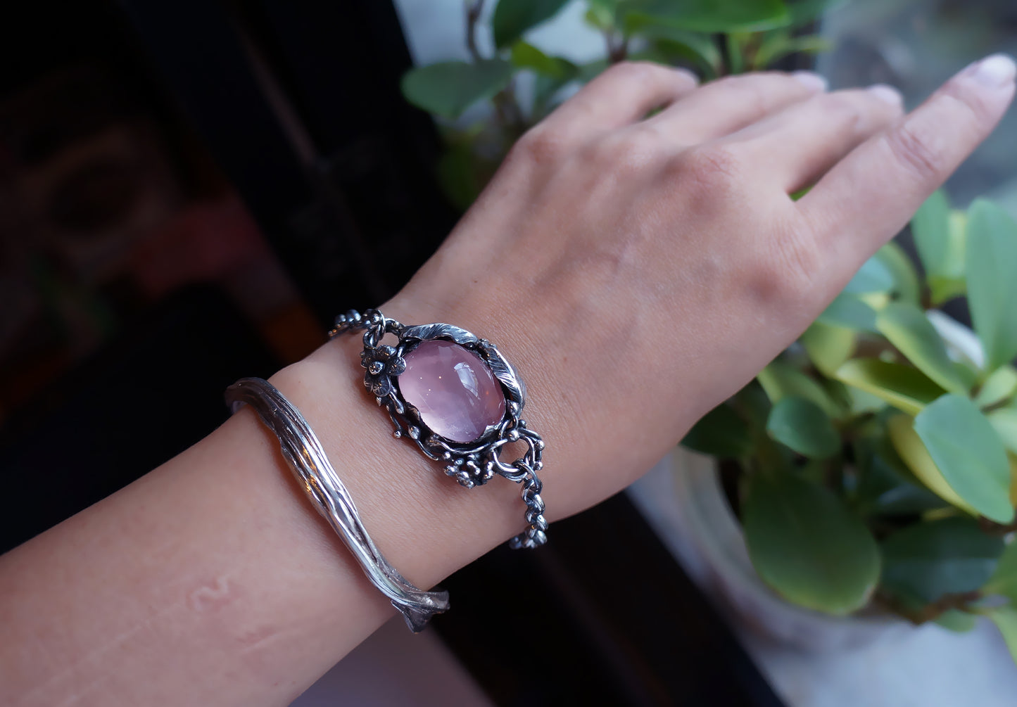 Rose Quartz|星光粉晶 手工花園系手鏈