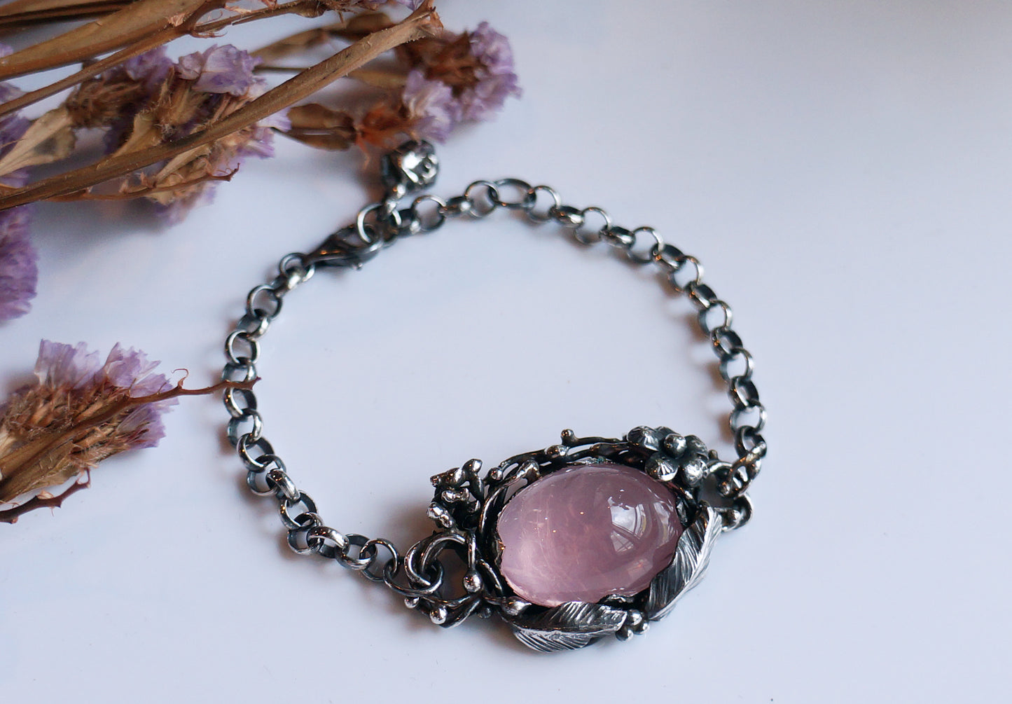Rose Quartz|星光粉晶 手工花園系手鏈
