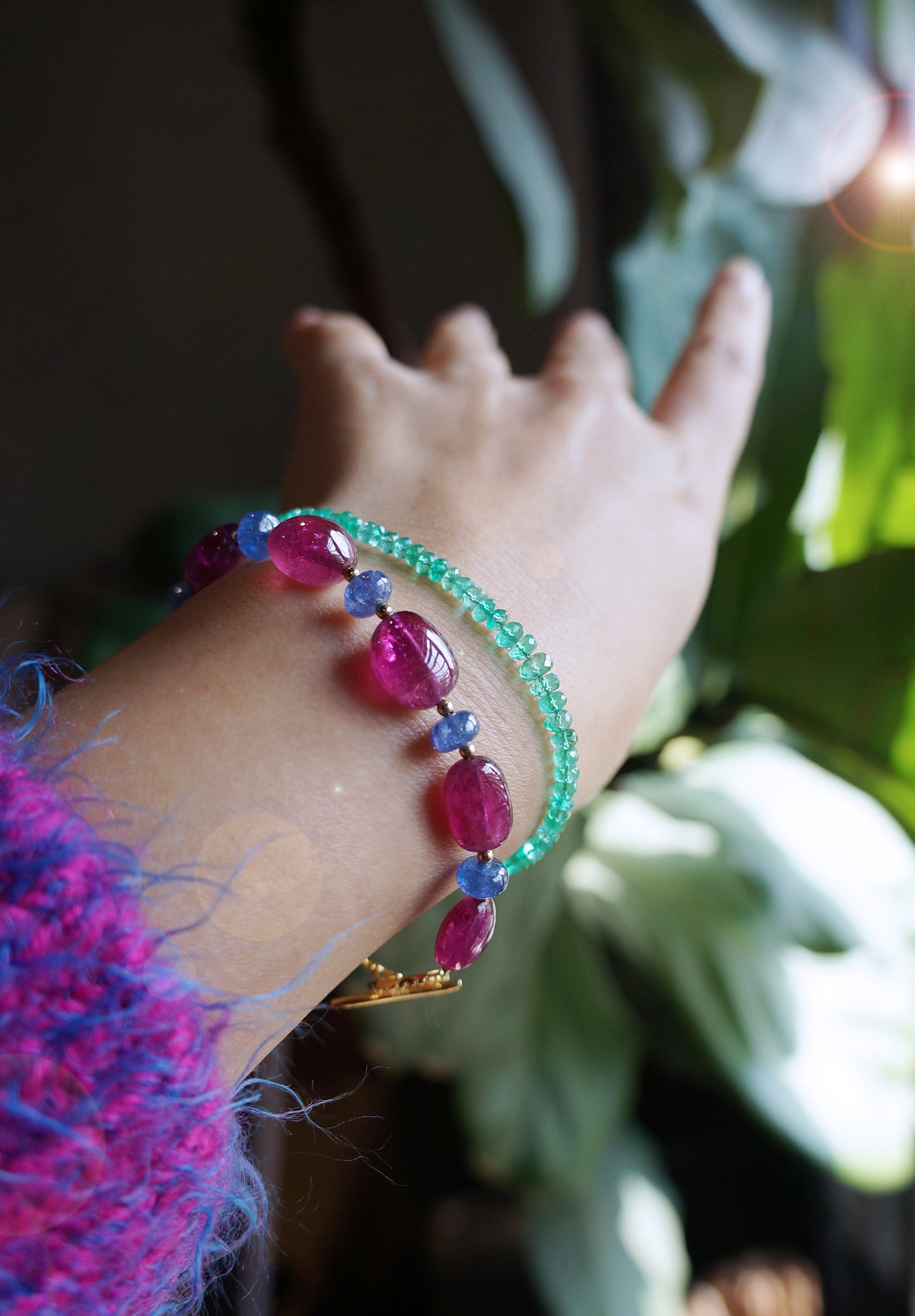 高品質｜貴氣紅寶碧璽/丹泉石 手環 C010901