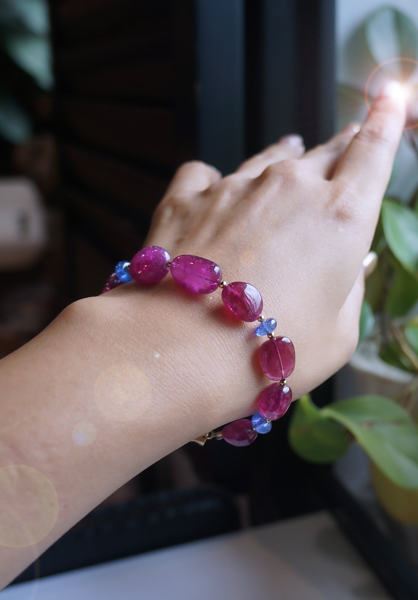 高品質｜貴氣紅寶碧璽/丹泉石 手環 C052002