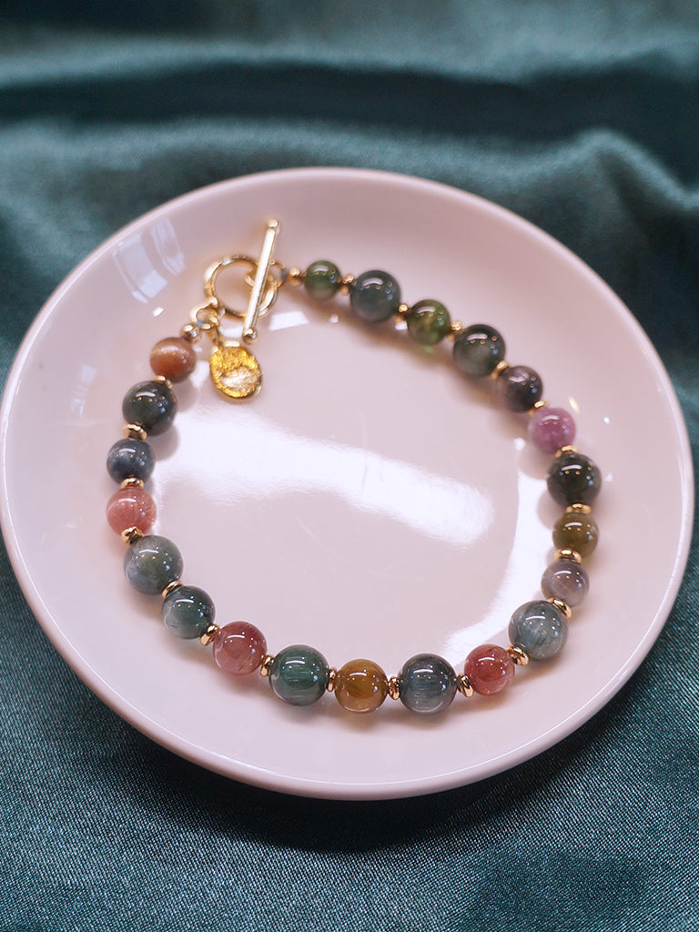 NEW!! 罕品｜彩色貓眼碧璽 手珠 C061001