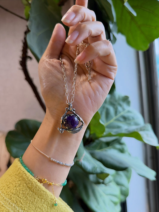 三角藤蔓設計｜舒俱徠石墜鍊 C011906