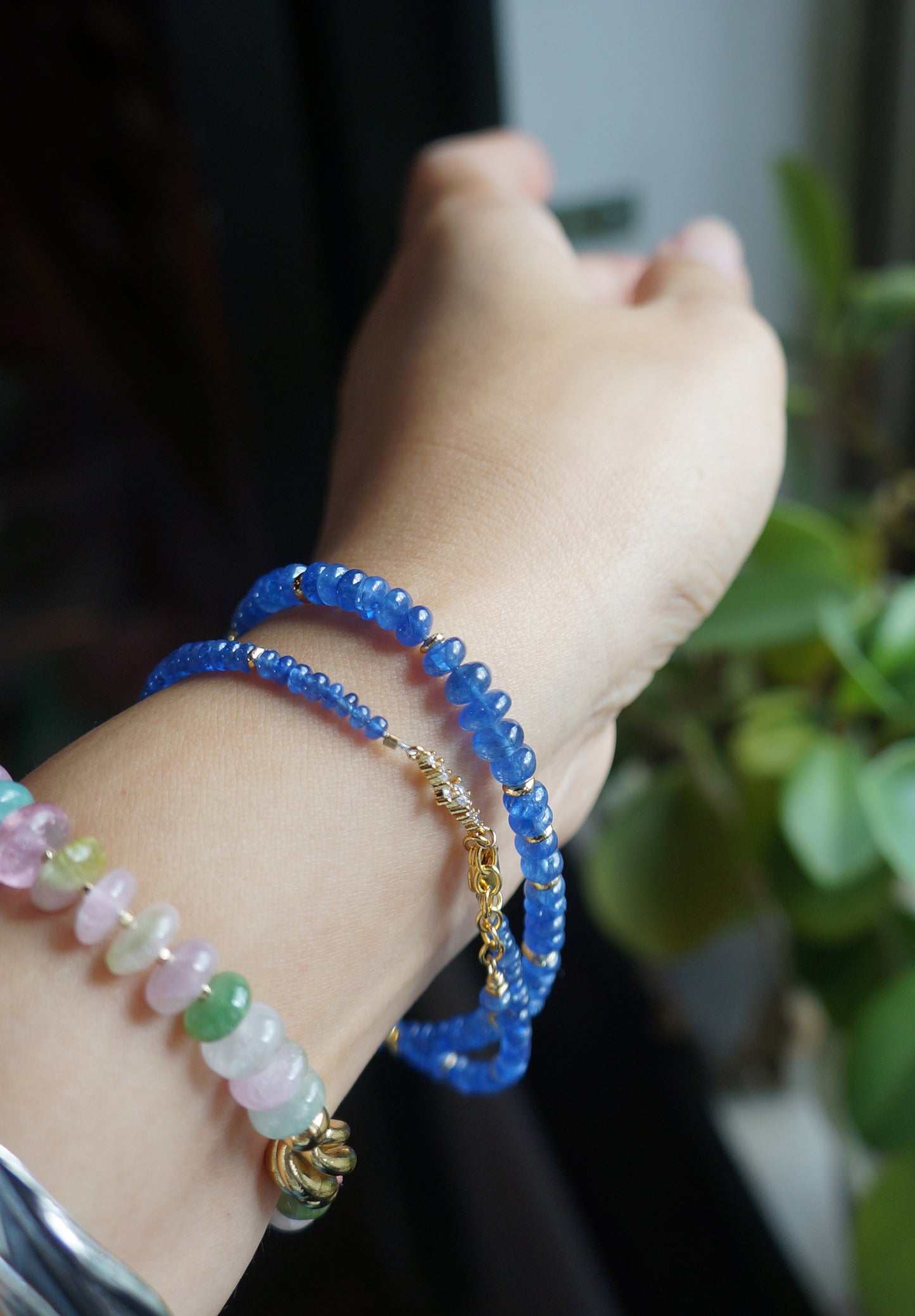 高品質 經典優雅｜藍寶石塔珠 短項鍊