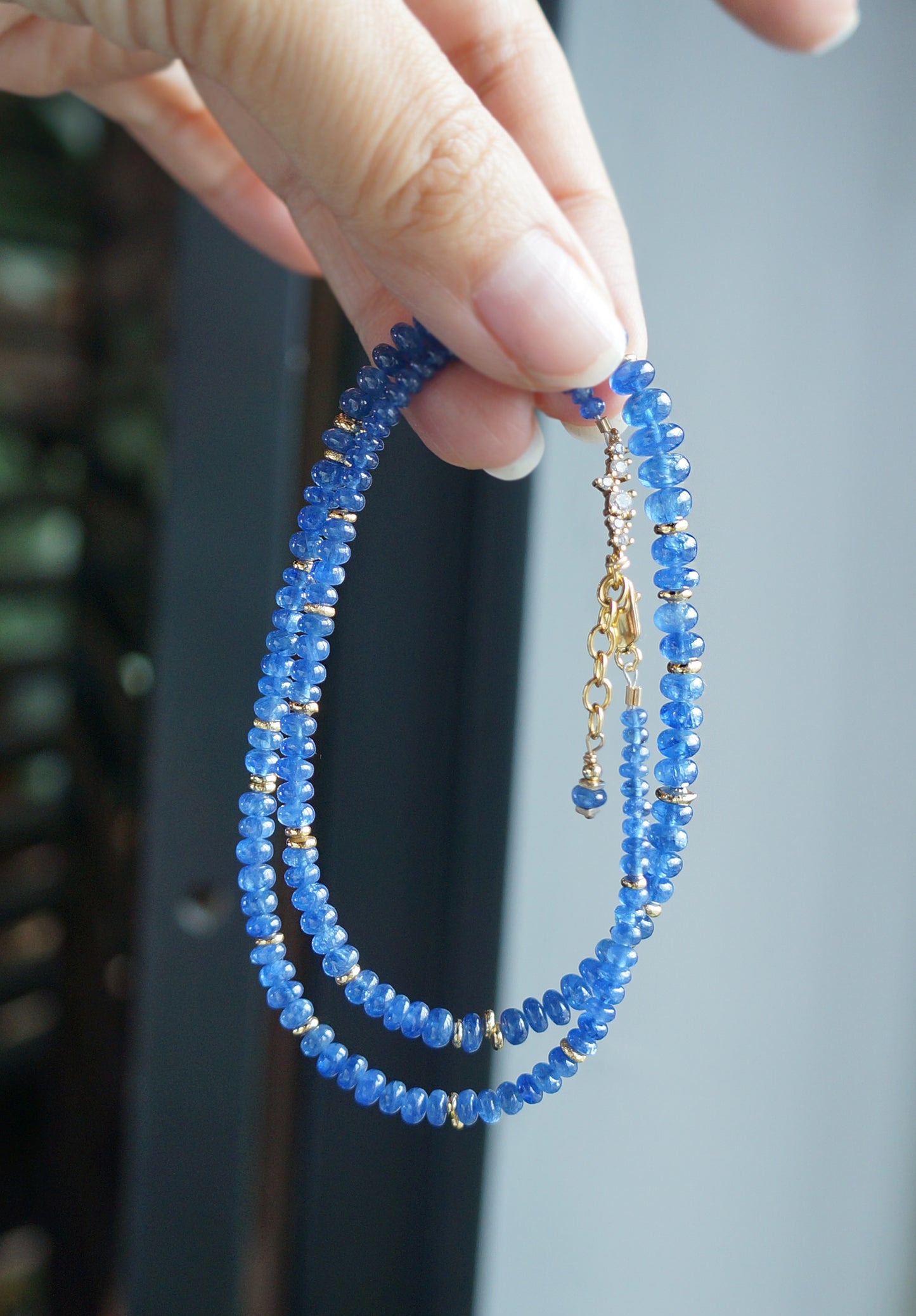 高品質 經典優雅｜藍寶石塔珠 短項鍊