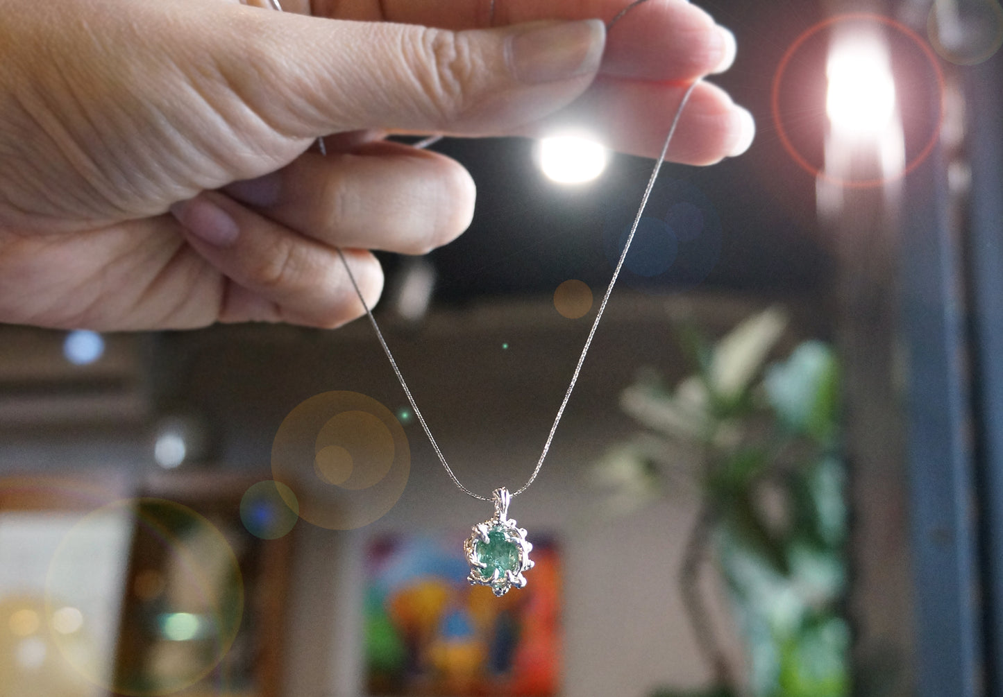 綠碧璽 手工銀墜 C011904
