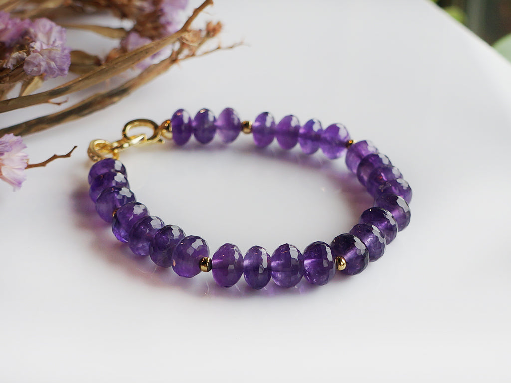 Amethyst ｜紫水晶切面塔珠手環