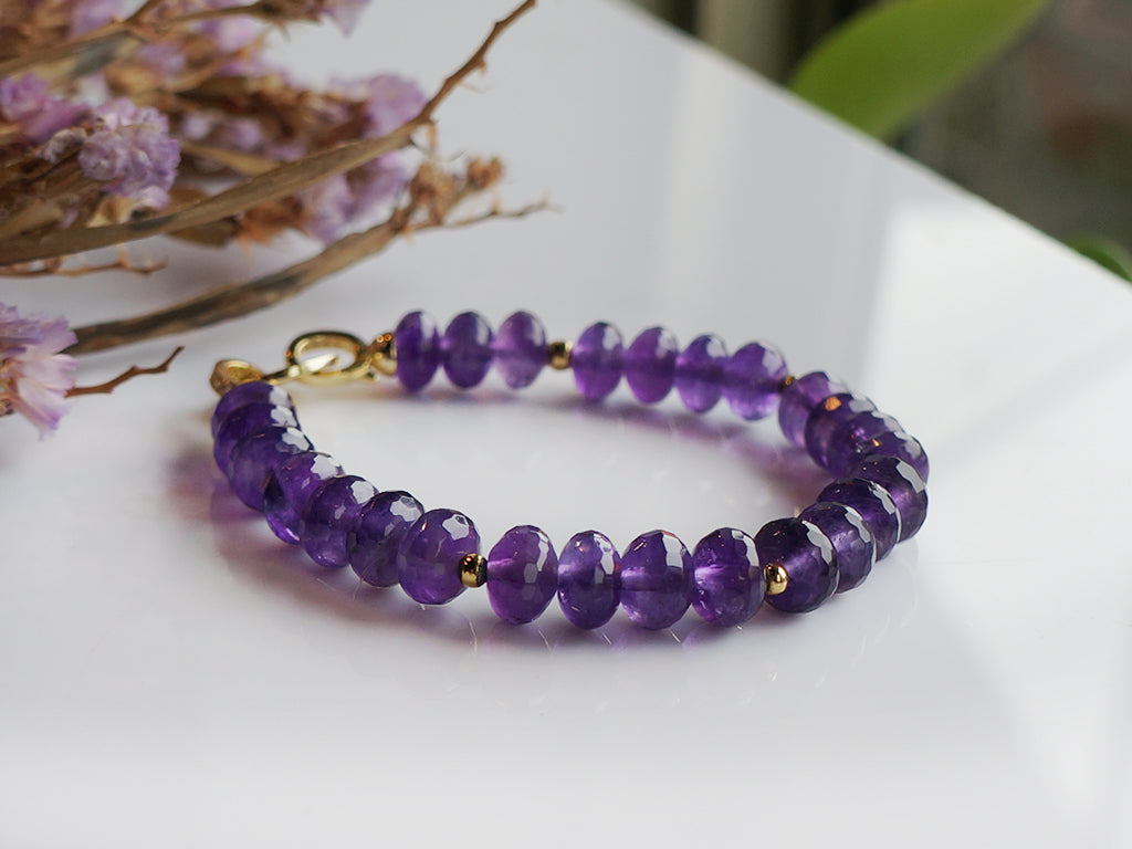 Amethyst ｜紫水晶切面塔珠手環