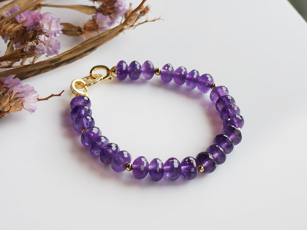 Amethyst ｜紫水晶切面塔珠手環