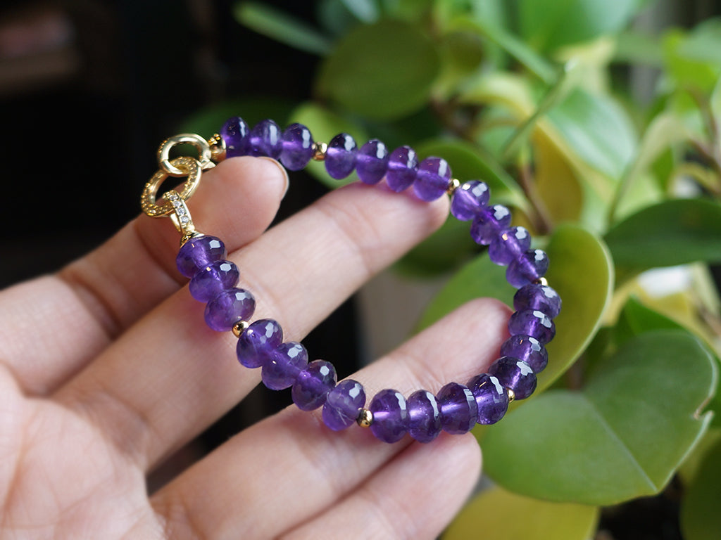 Amethyst ｜紫水晶切面塔珠手環