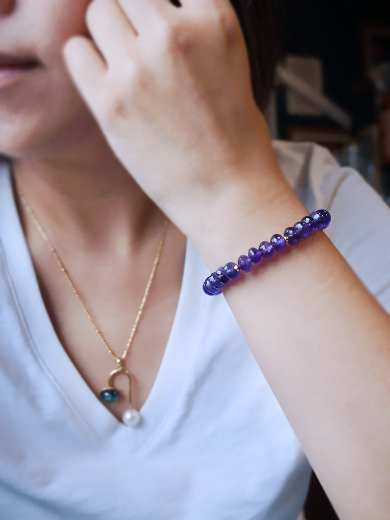 Amethyst ｜紫水晶切面塔珠手環
