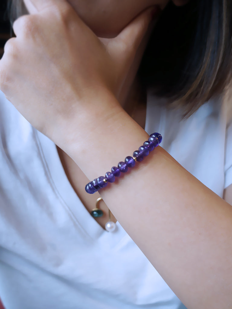 Amethyst ｜紫水晶切面塔珠手環