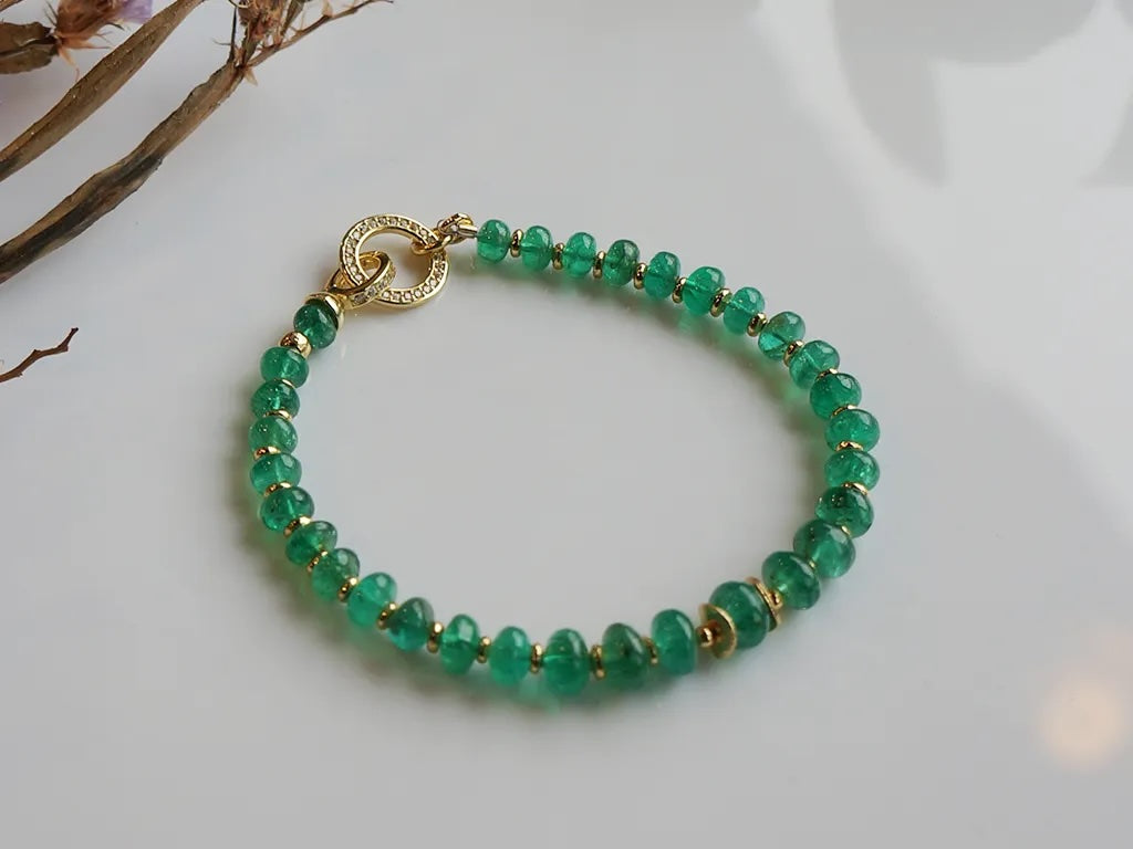 EMERALD｜高品質 祖母綠塔珠手環 E031501
