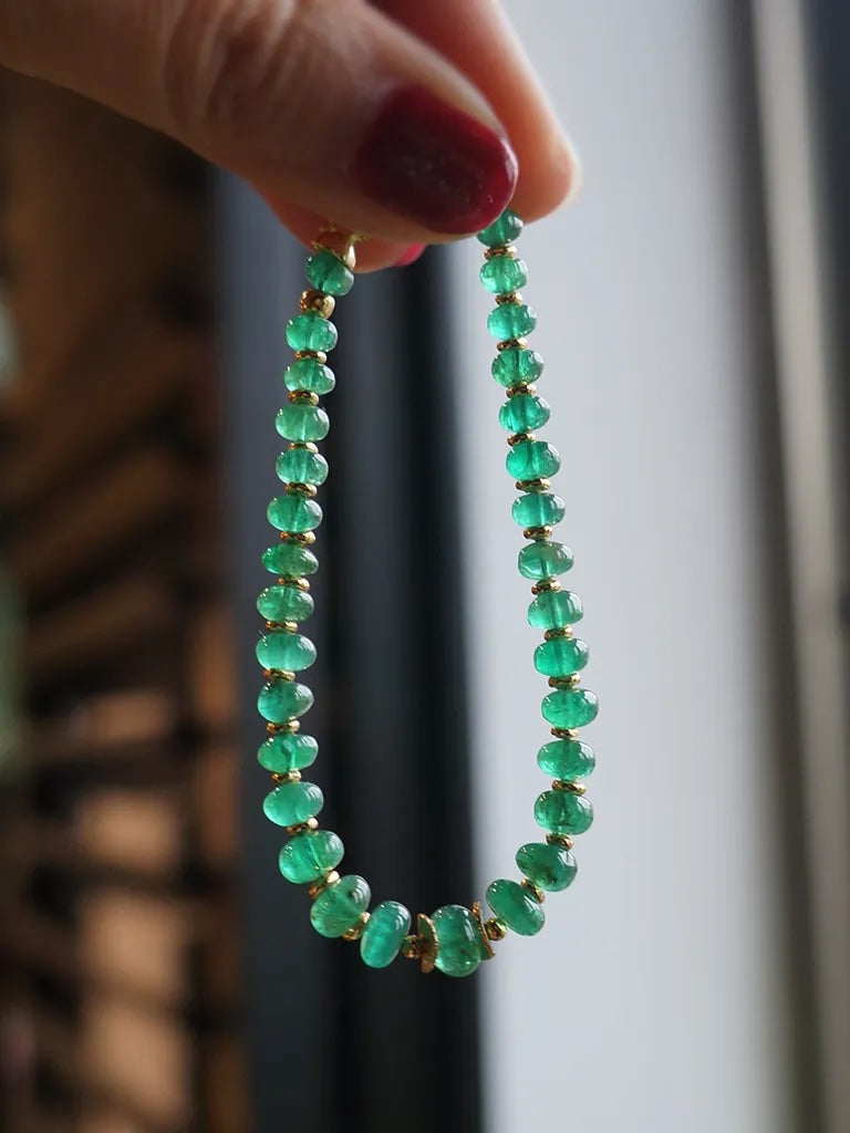 EMERALD｜高品質 祖母綠塔珠手環 E031501