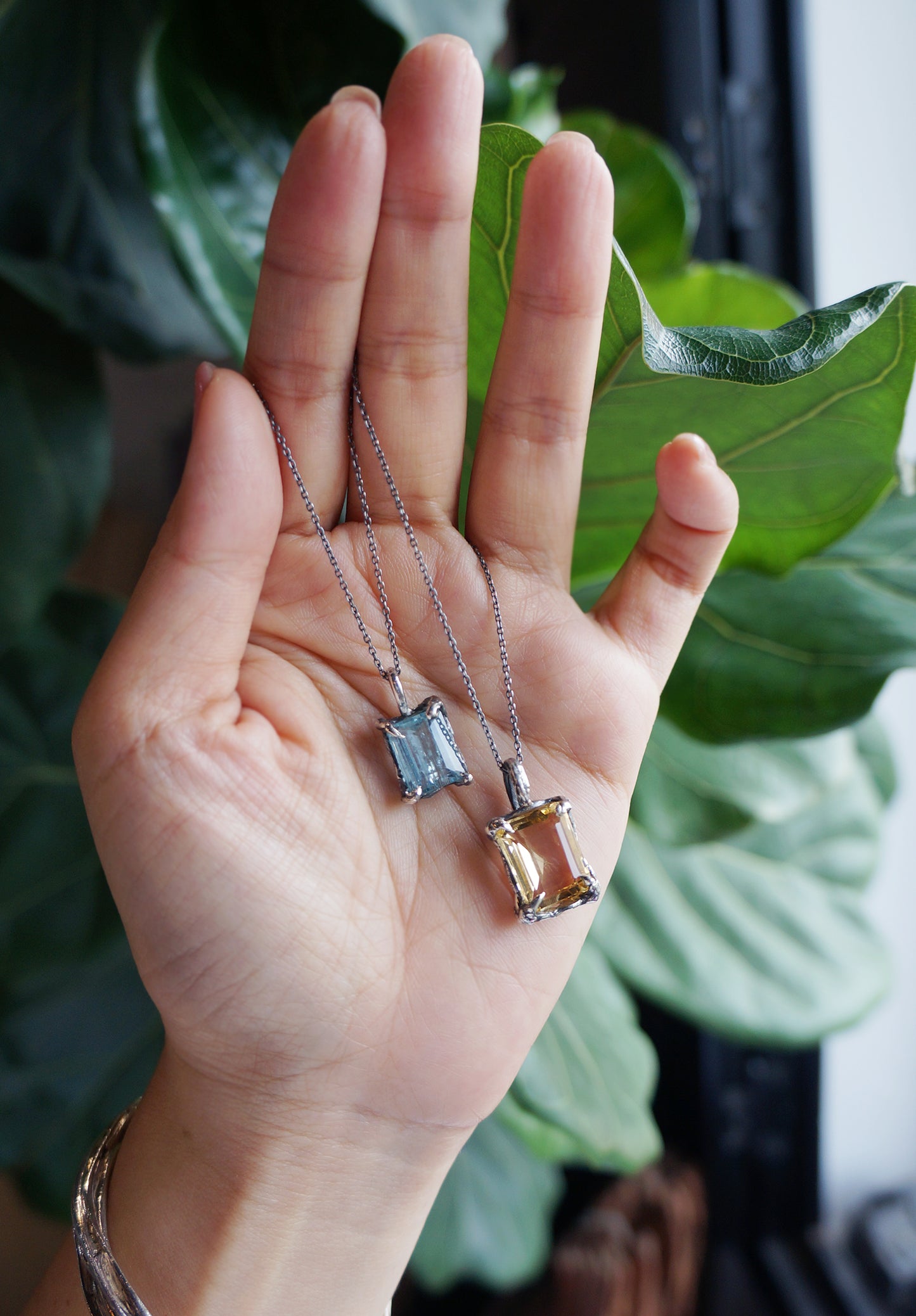 黃水晶｜手工寶石純銀墜