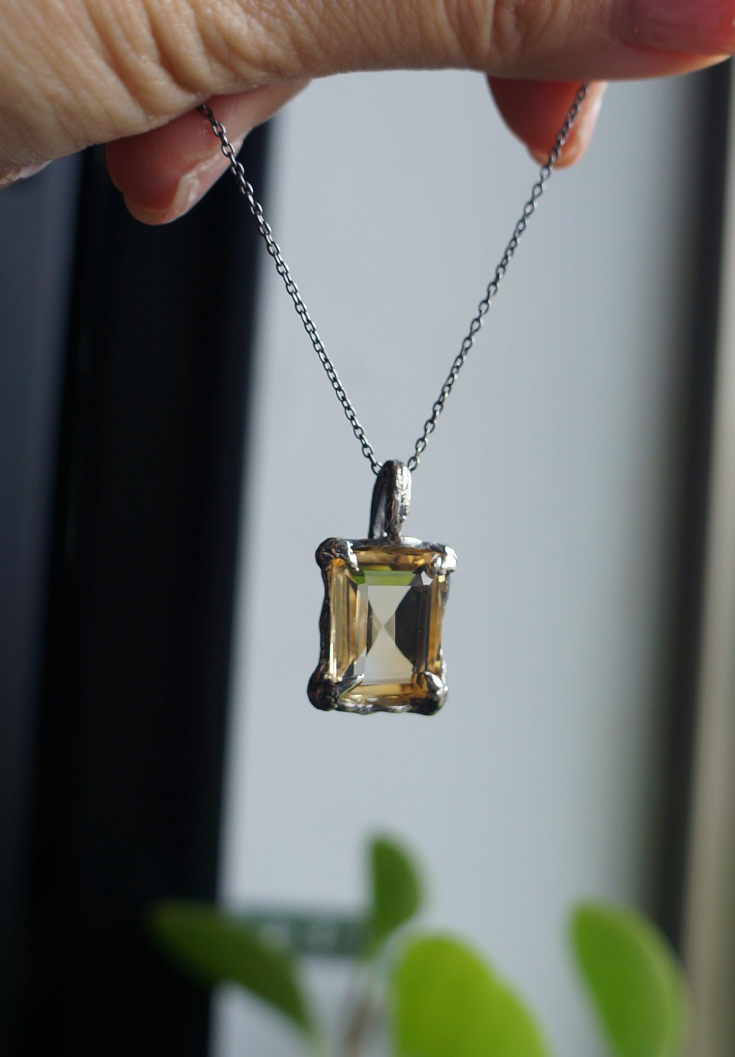 黃水晶｜手工寶石純銀墜