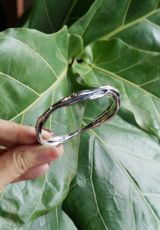 生生不息｜水波紋手工純銀手鐲