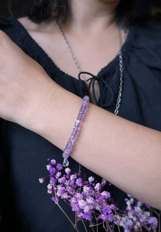 Amethyst ｜粉嫩閃亮紫水晶 海西切面手環