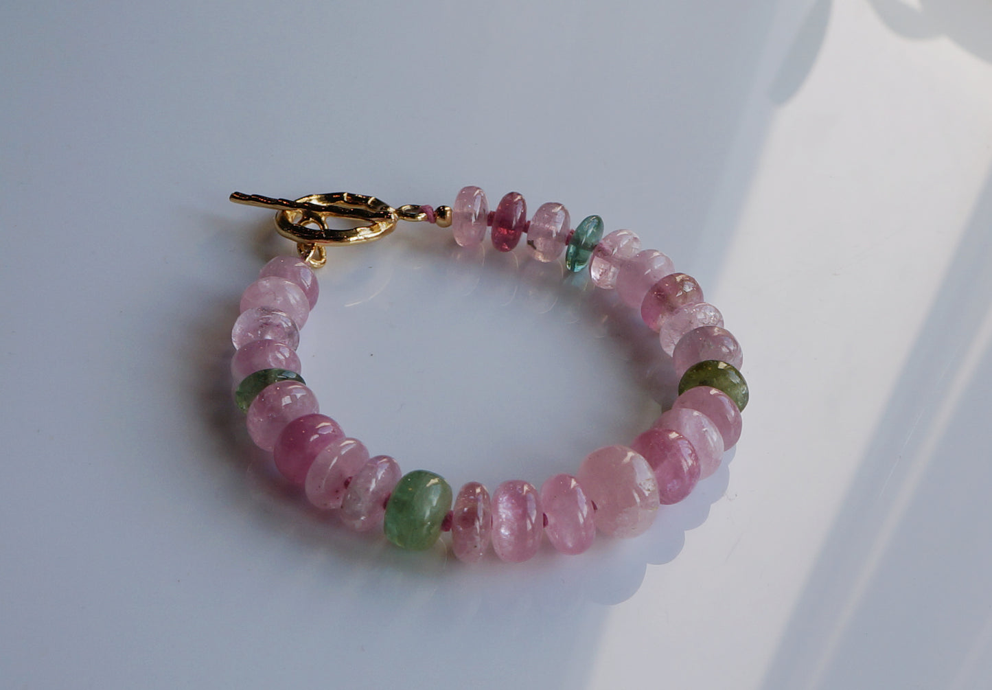 清新優雅｜阿富汗粉碧塔珠手鍊 E101603