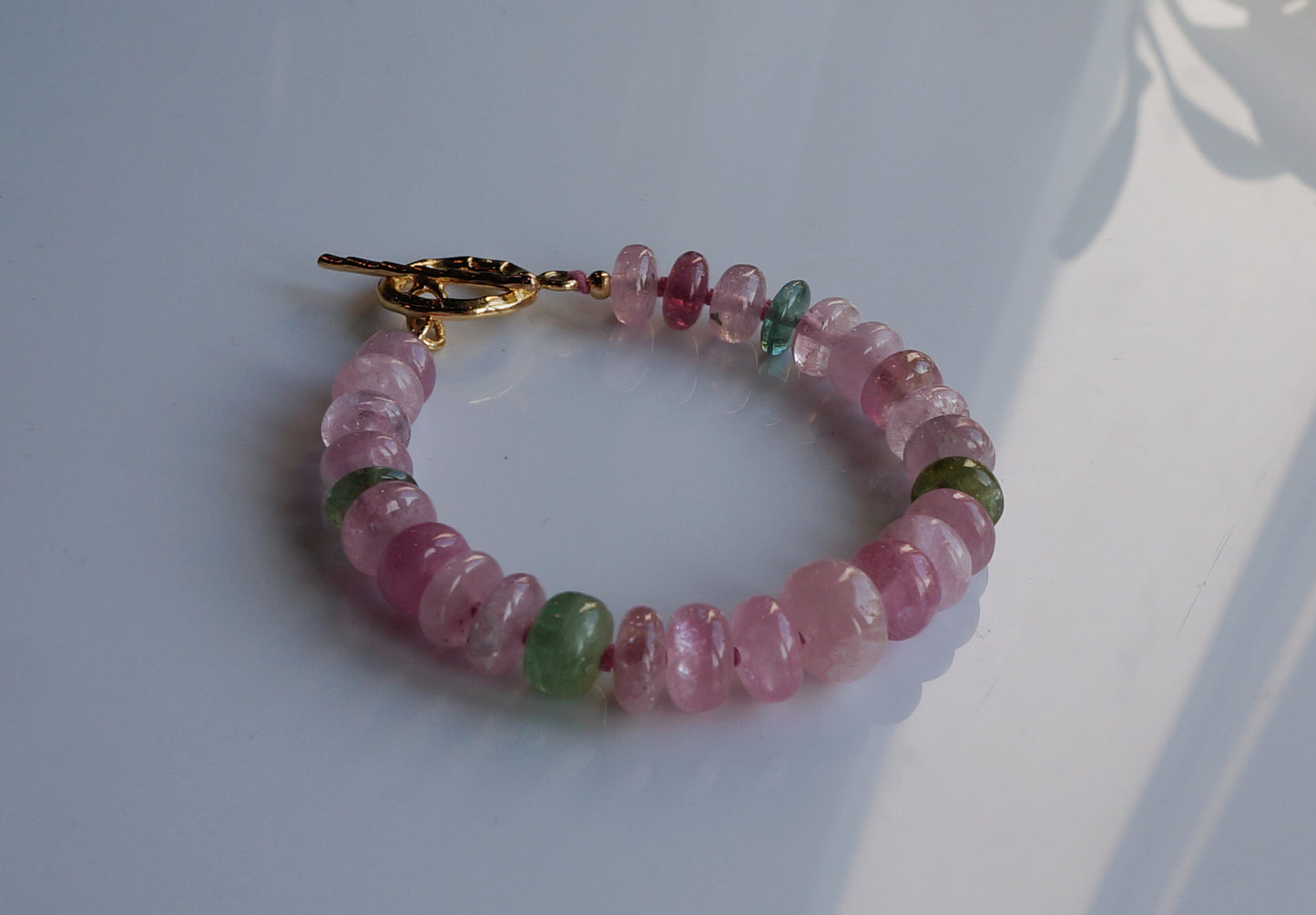 清新優雅｜阿富汗粉碧塔珠手鍊 E101603