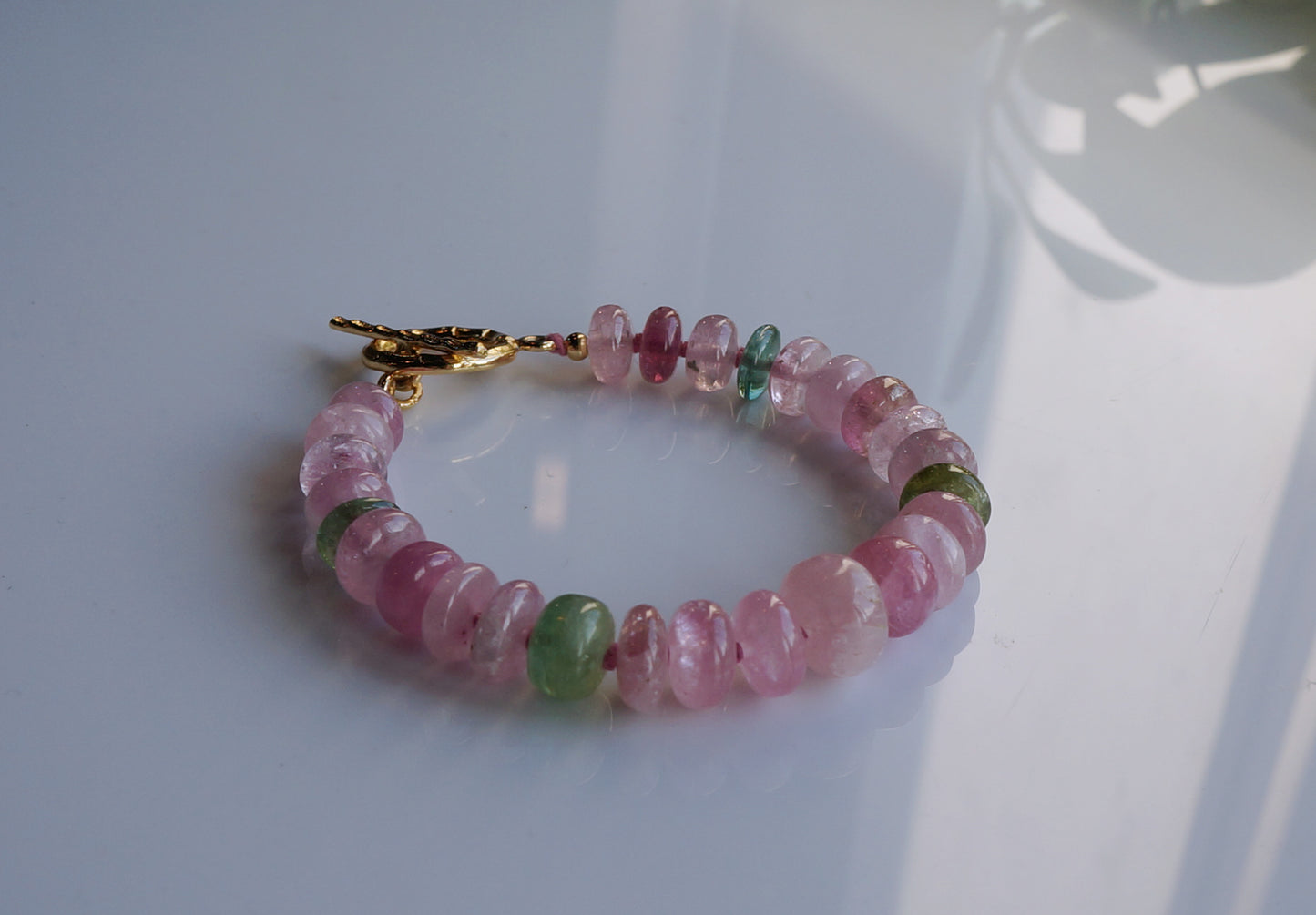 清新優雅｜阿富汗粉碧塔珠手鍊 E101603