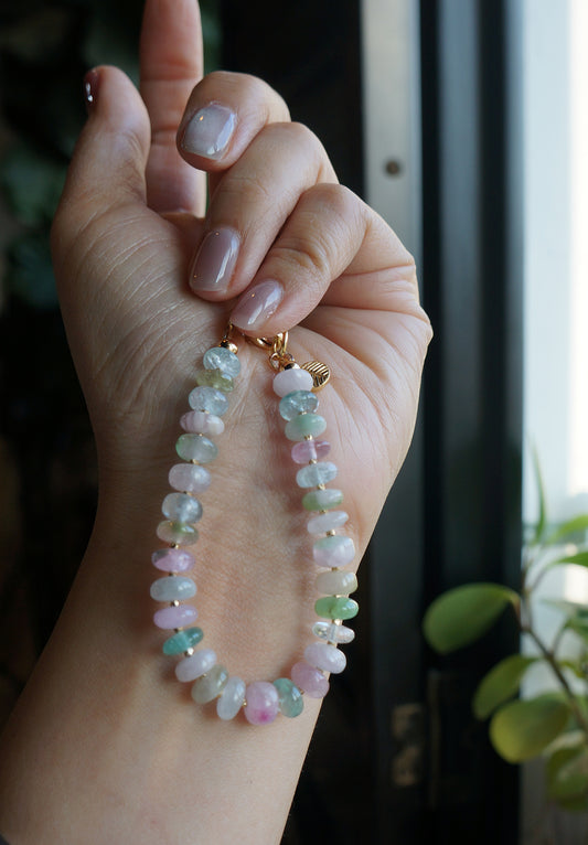 清新優雅｜阿富汗彩碧璽塔珠手鍊 E101606