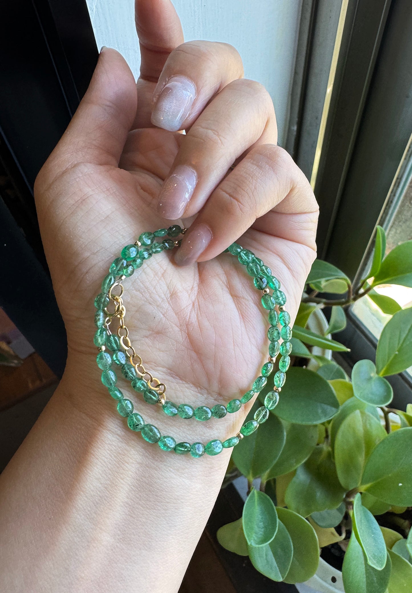 EMERALD｜祖母綠雙圈長手鏈 E102203