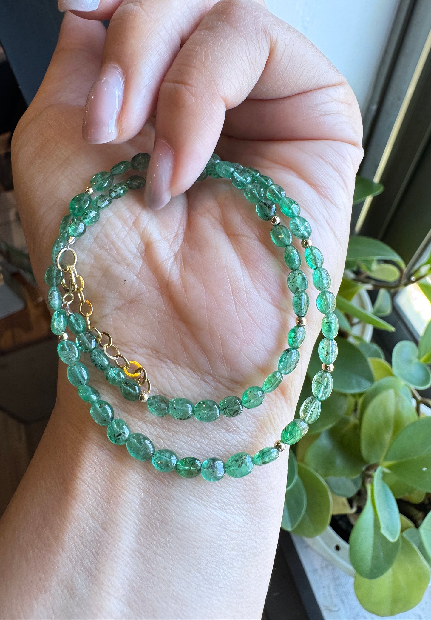 EMERALD｜祖母綠雙圈長手鏈 E102203