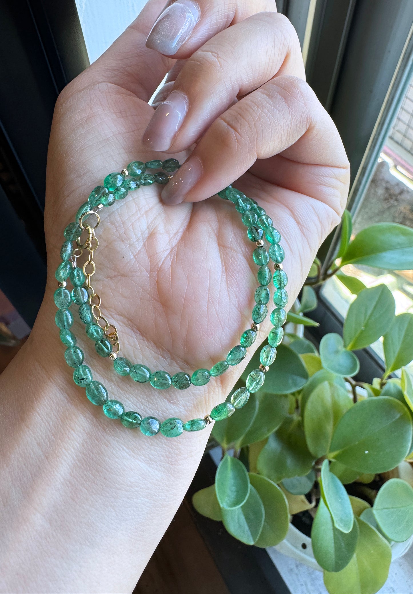 EMERALD｜祖母綠雙圈長手鏈 E102203