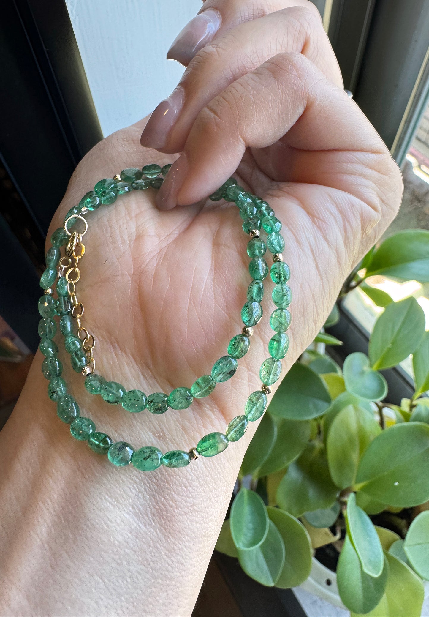 EMERALD｜祖母綠雙圈長手鏈 E102203