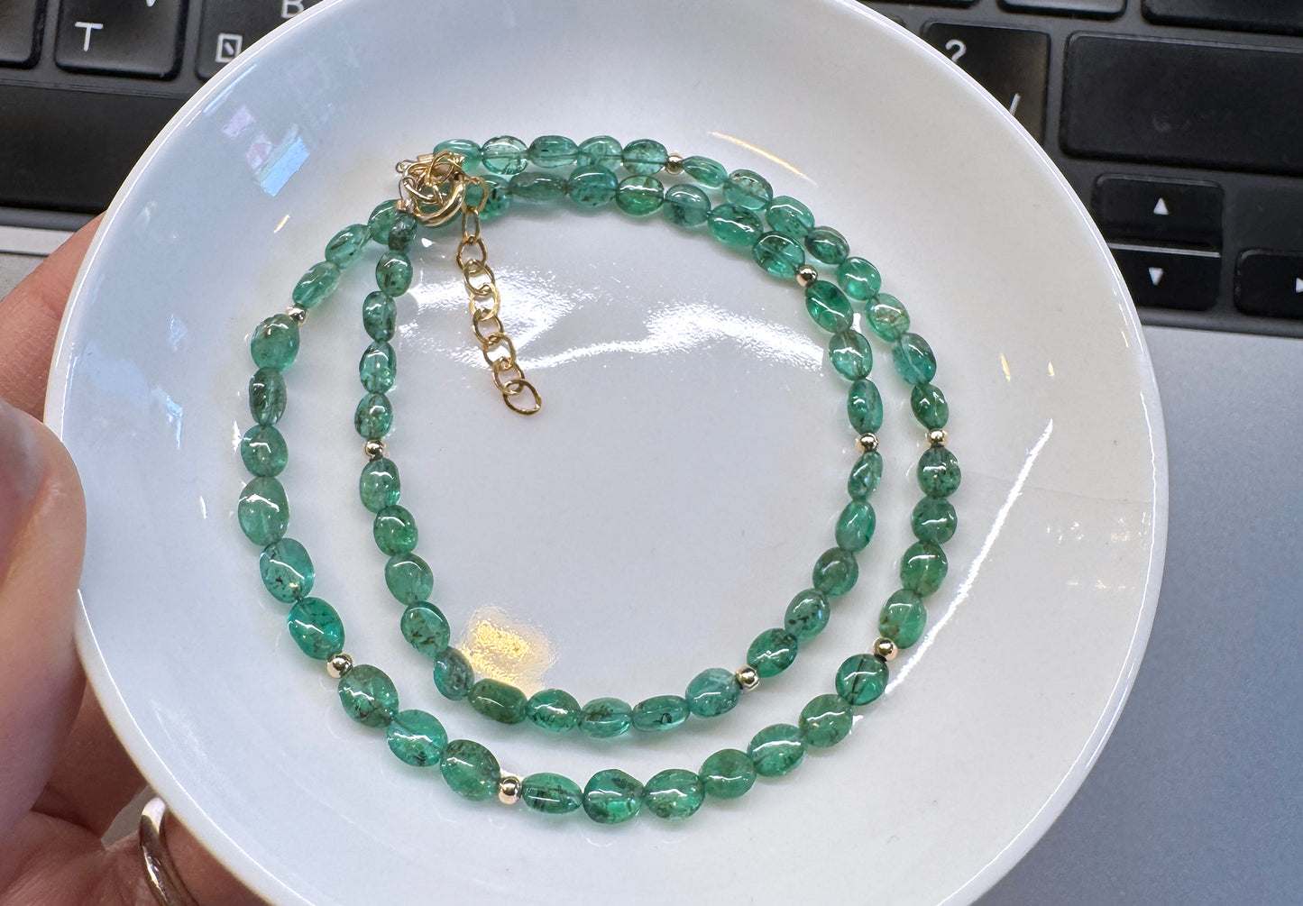 EMERALD｜祖母綠雙圈長手鏈 E102203