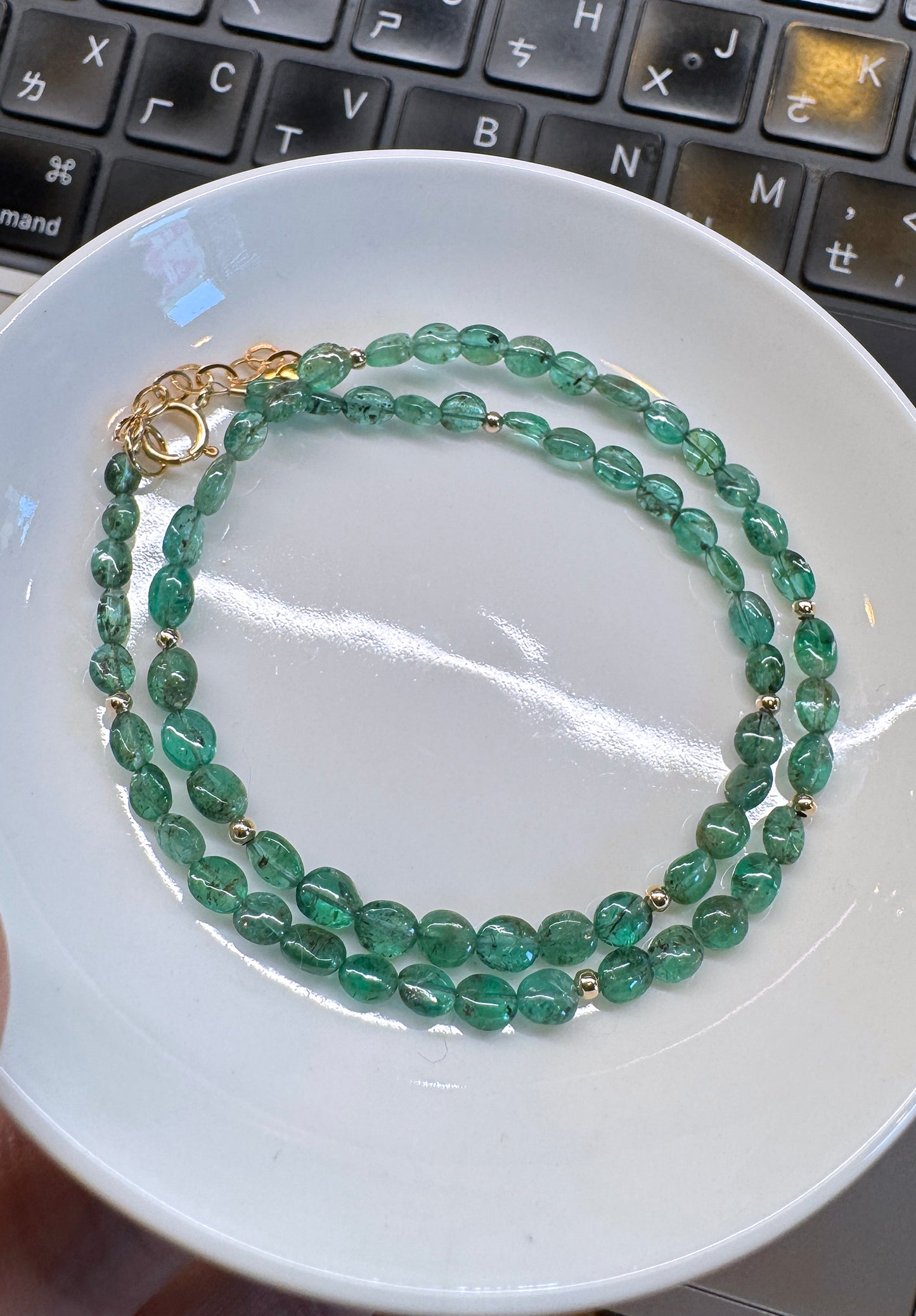 EMERALD｜祖母綠雙圈長手鏈 E102203