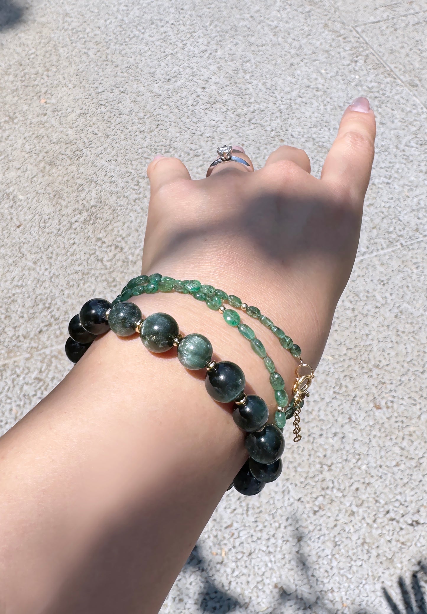 EMERALD｜祖母綠雙圈長手鏈 E102203