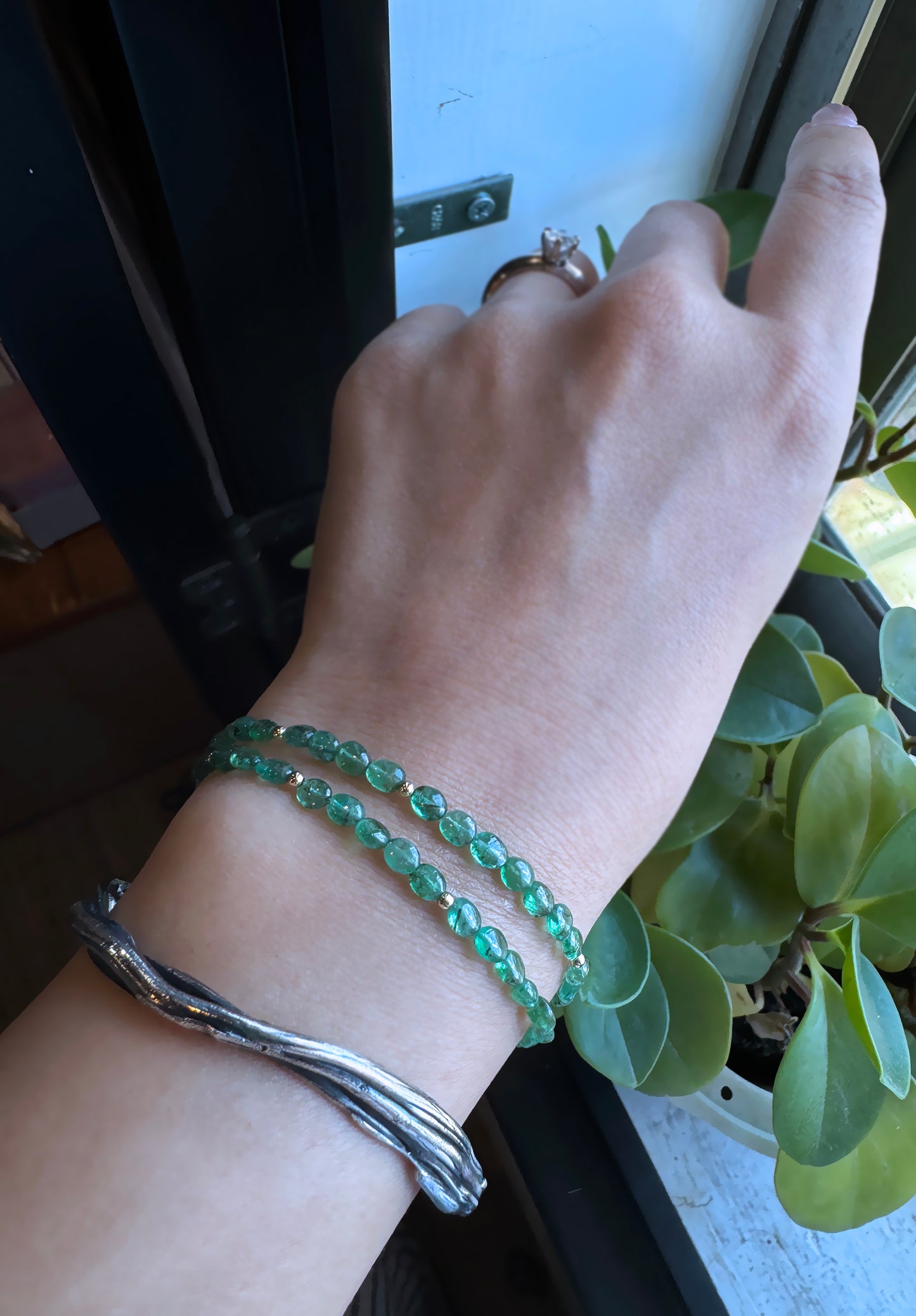 EMERALD｜祖母綠雙圈長手鏈 E102203