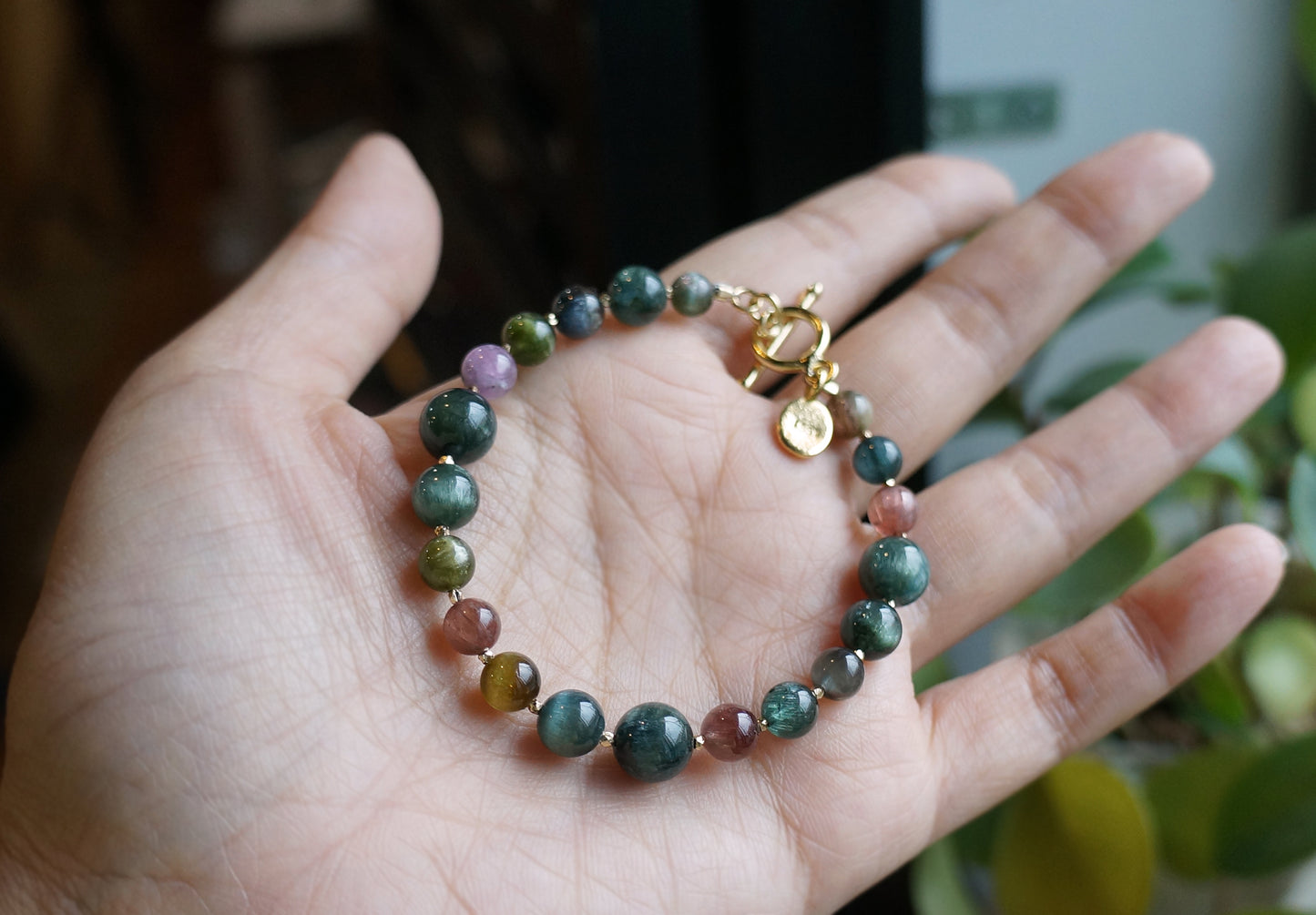 罕品｜彩色貓眼碧璽 手珠 E111802