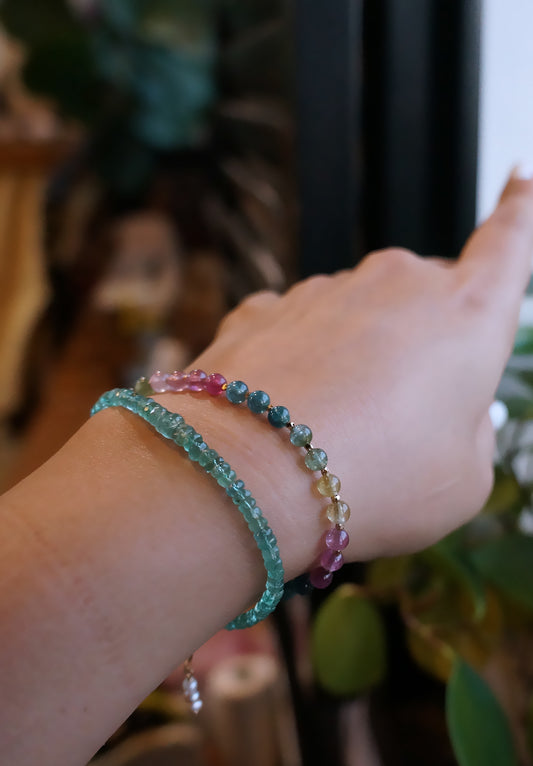 豔麗色｜彩虹碧璽小手鍊