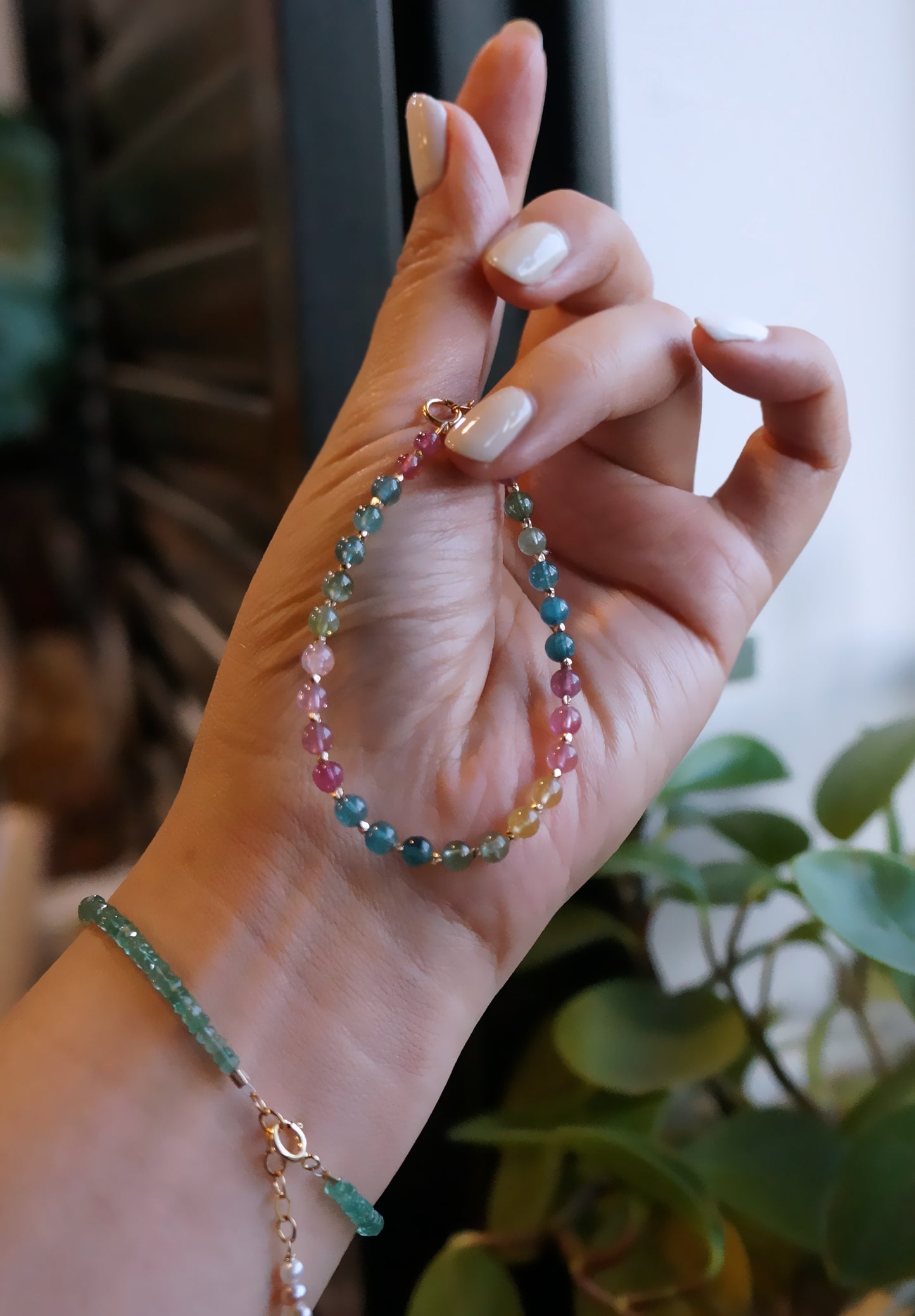 豔麗色｜彩虹碧璽小手鍊