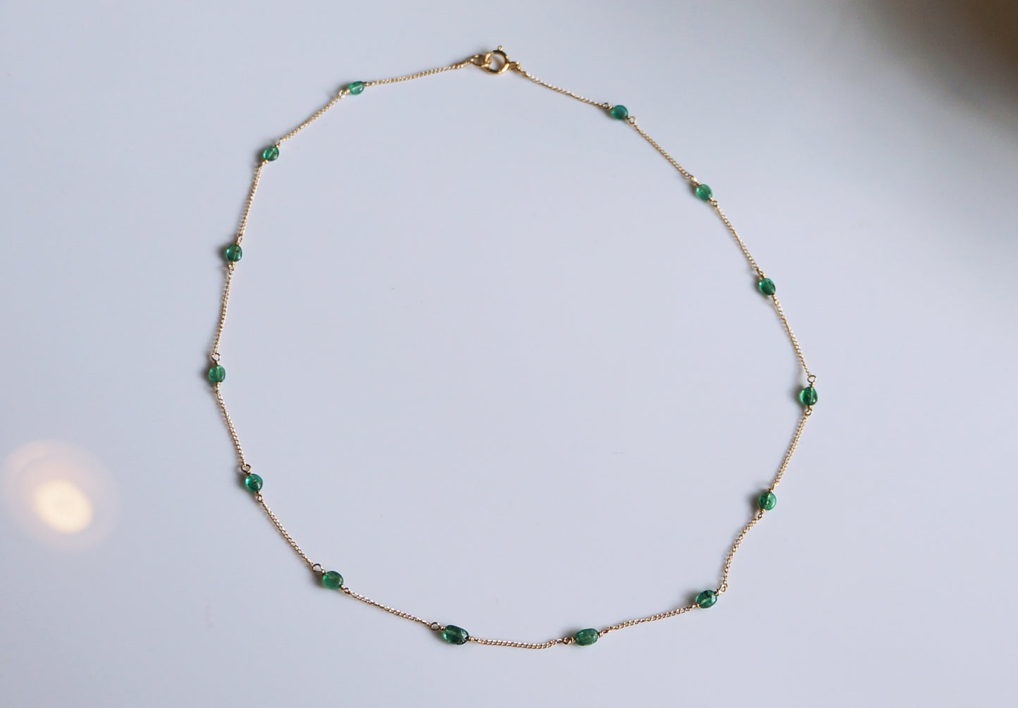 EMERALD｜祖母綠14K注金項鏈 E121001