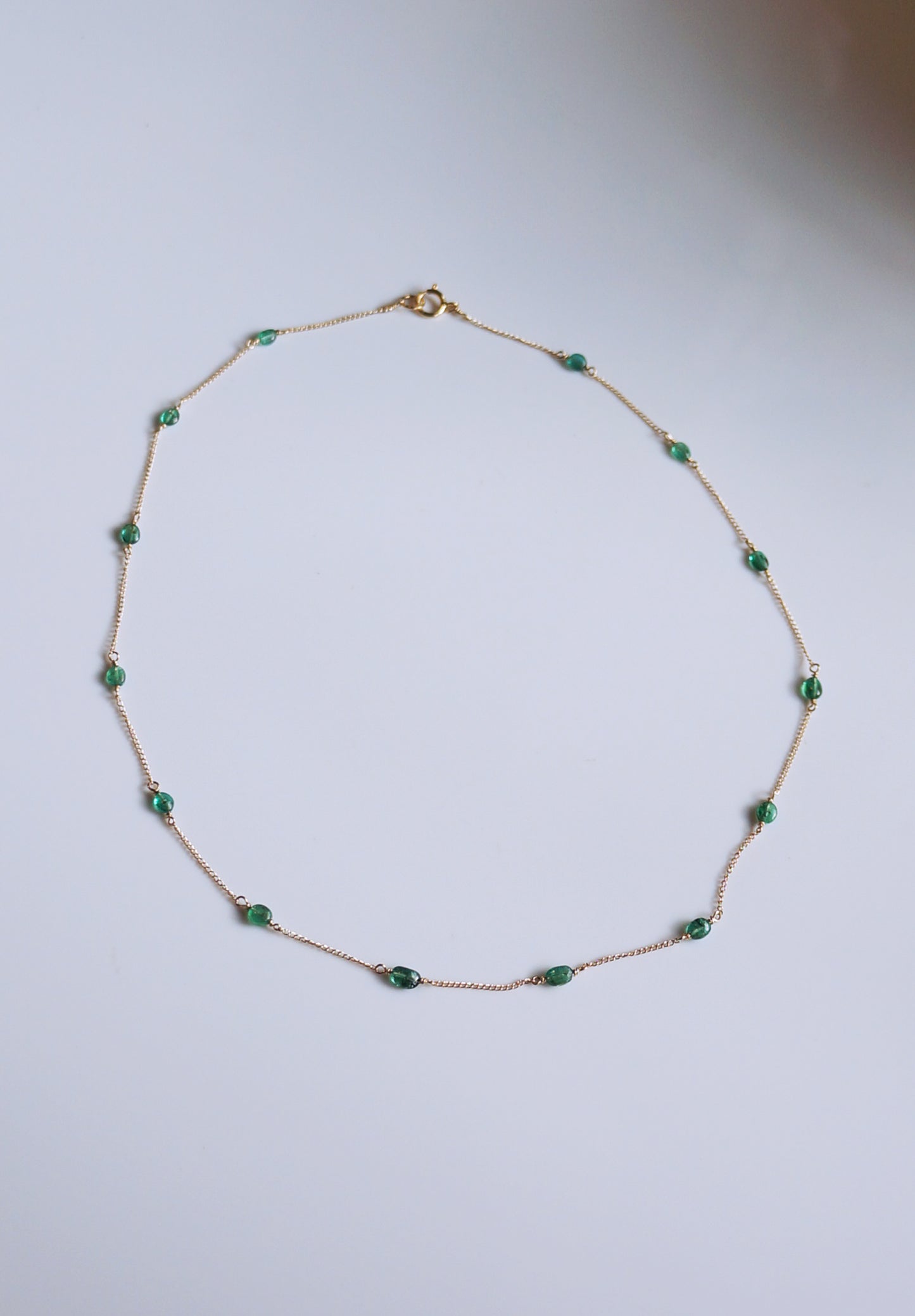 EMERALD｜祖母綠14K注金項鏈 E121001