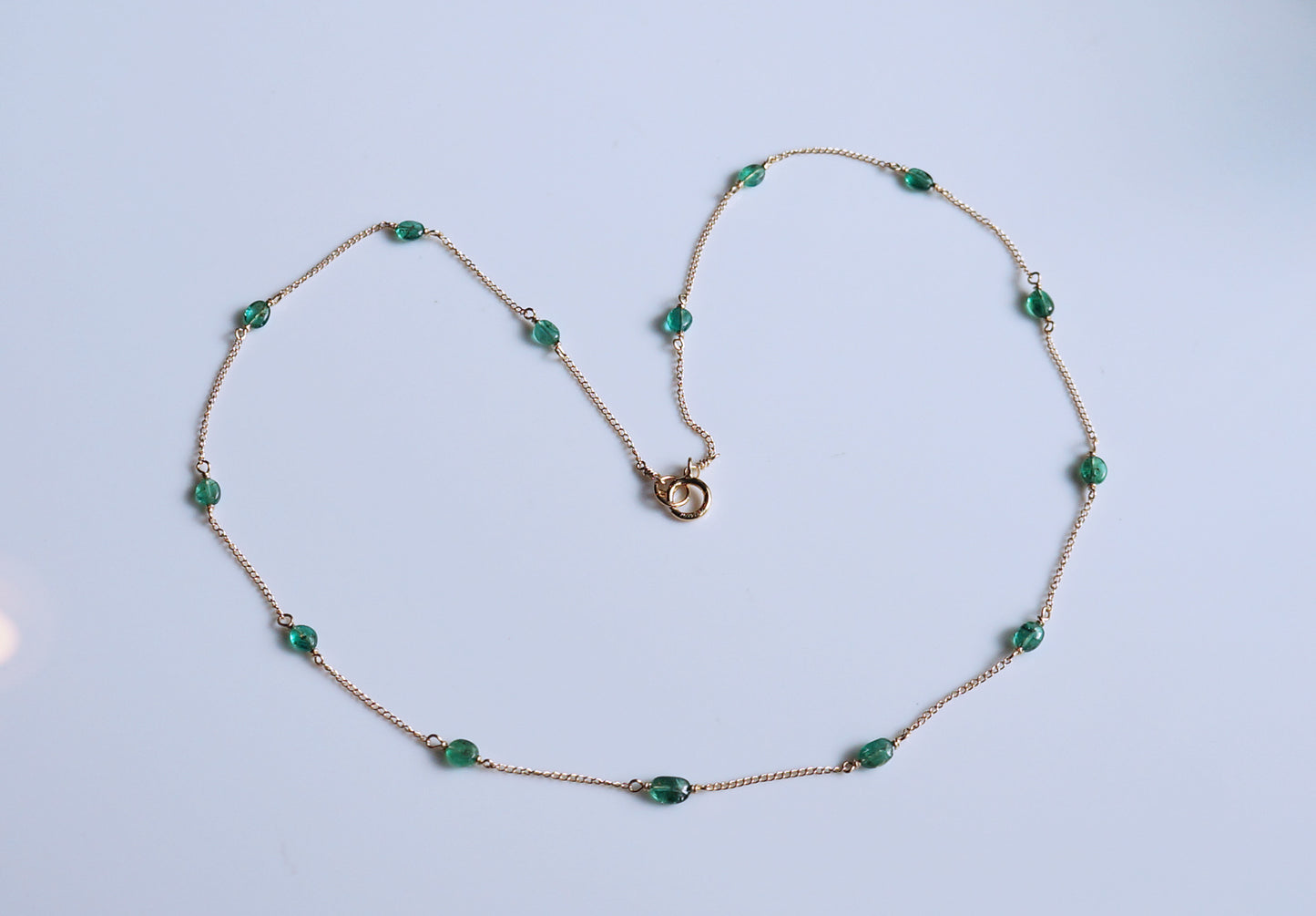 EMERALD｜祖母綠14K注金項鏈 E121001