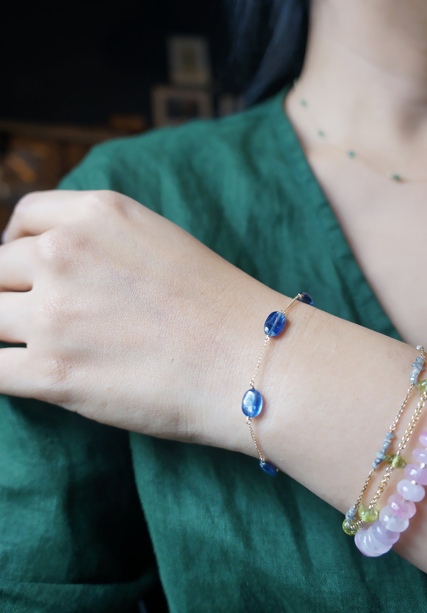 藍晶石 14K注金手鏈 E121003