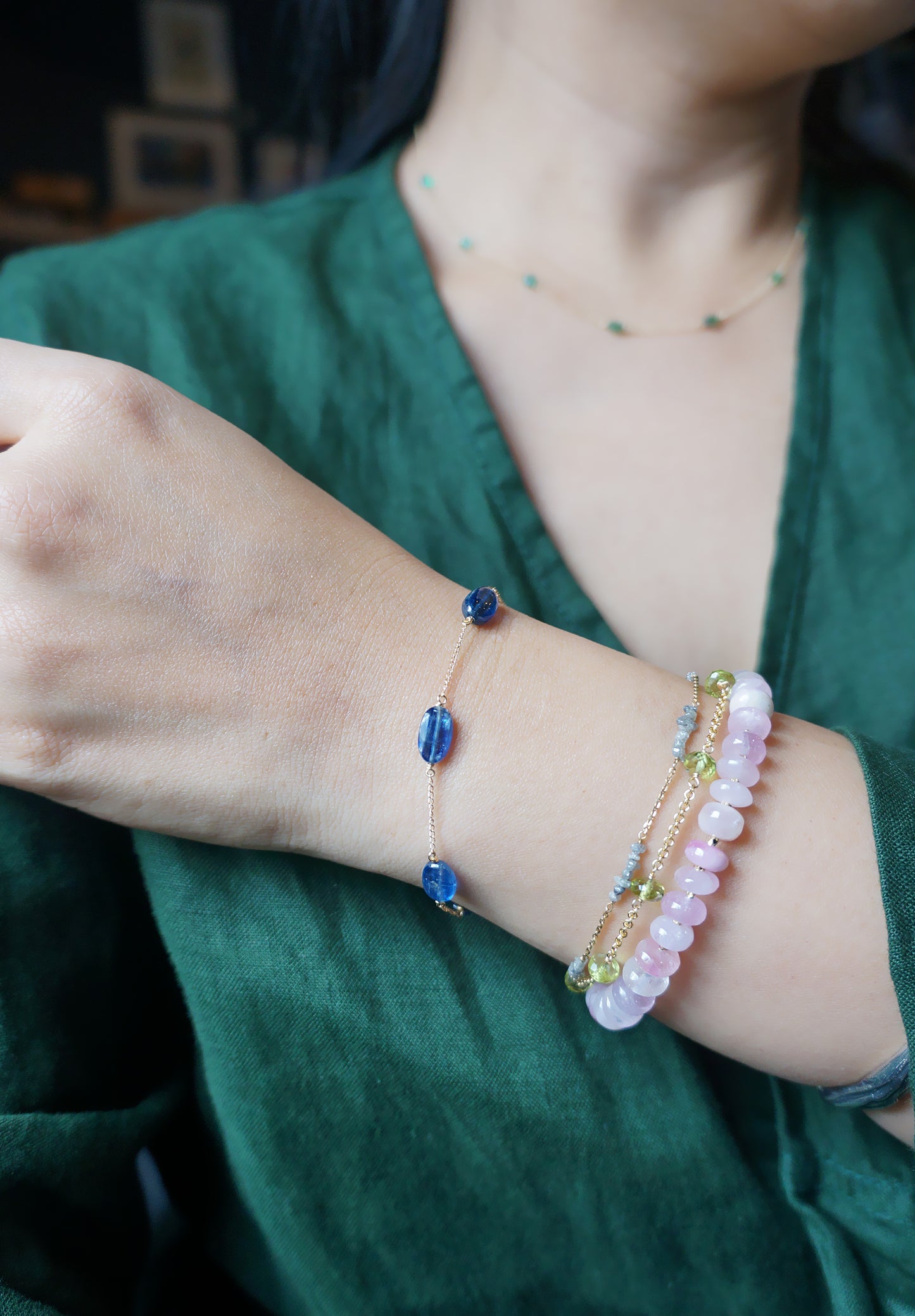 藍晶石 14K注金手鏈 E121003