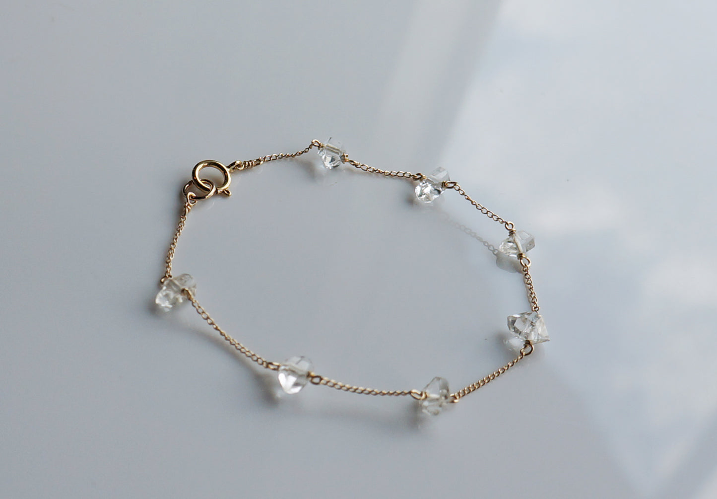 赫基蒙鑽石水晶｜ 14K注金手鏈 E121005