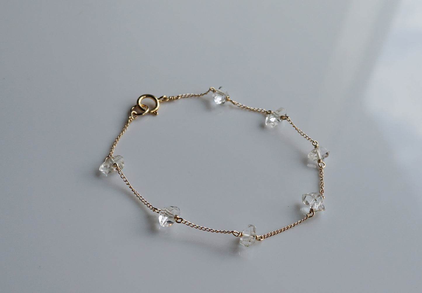 赫基蒙鑽石水晶｜ 14K注金手鏈 E121005