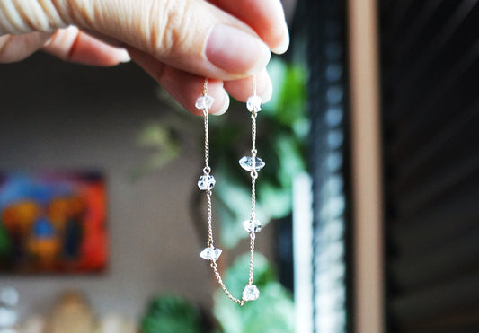 赫基蒙鑽石水晶｜ 14K注金手鏈 E121005